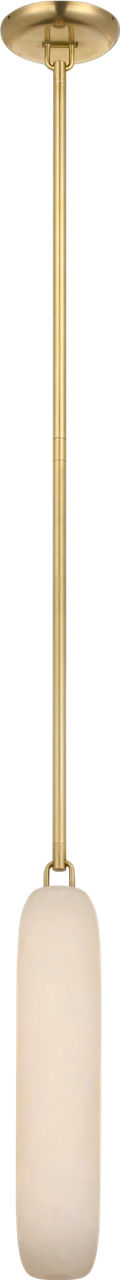 Formosa 17" Single Pendant | Antique-Burnished Brass | Alabaster