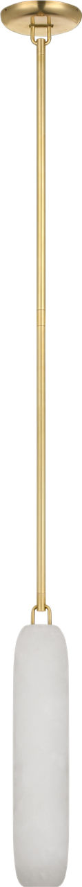 Formosa 17" Single Pendant | Antique-Burnished Brass | Alabaster