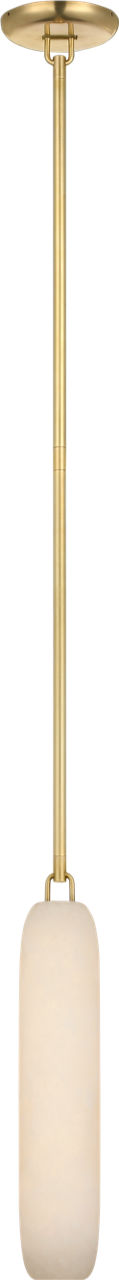 Formosa 17" Single Pendant | Antique-Burnished Brass | Alabaster