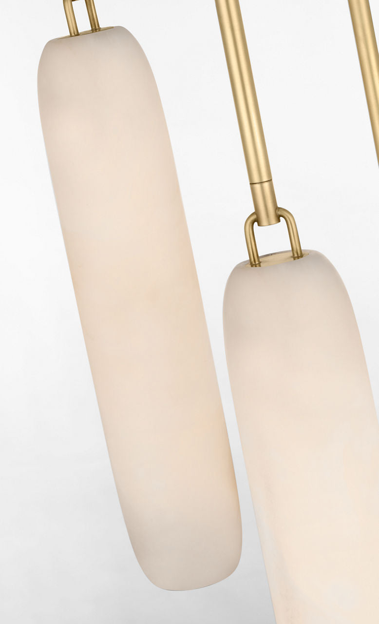 Formosa 3-Light Pendant | Antique-Burnished Brass | Alabaster