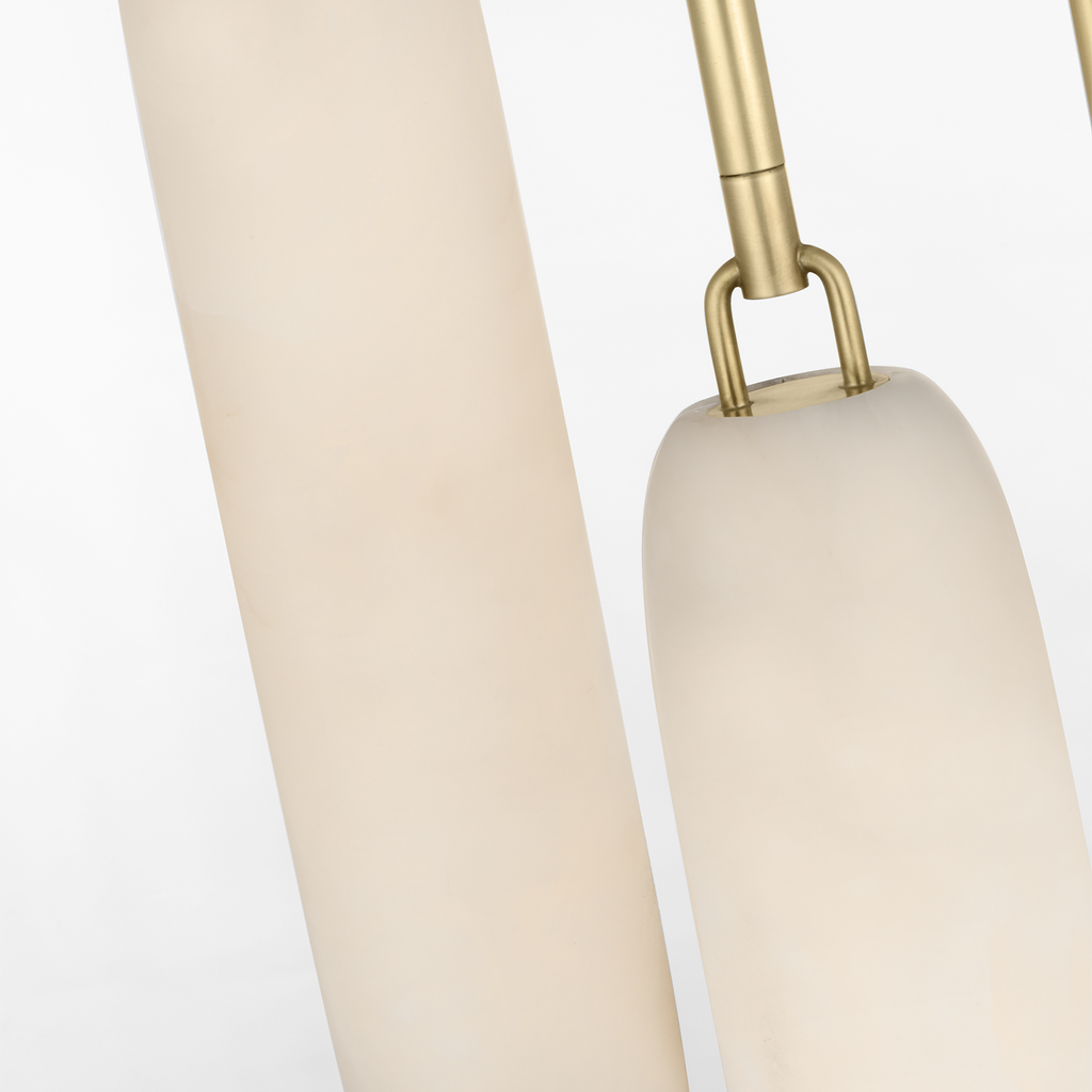 Formosa 3-Light Pendant | Antique-Burnished Brass | Alabaster