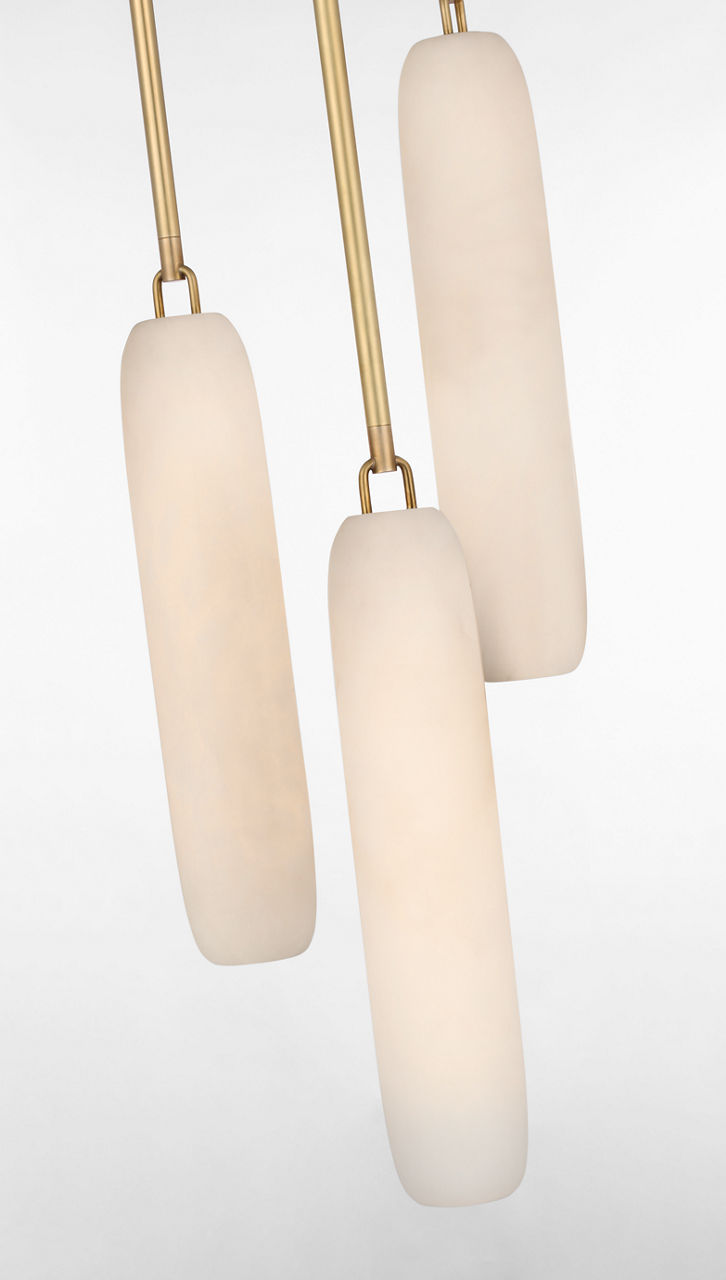Formosa 3-Light Pendant | Antique-Burnished Brass | Alabaster