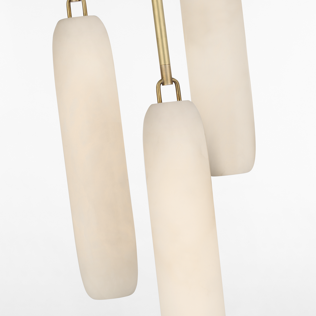 Formosa 3-Light Pendant | Antique-Burnished Brass | Alabaster