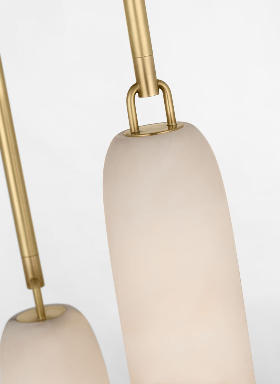Formosa 3-Light Pendant | Antique-Burnished Brass | Alabaster