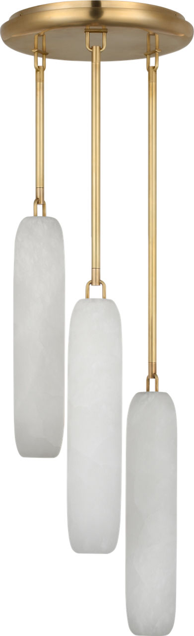 Formosa 3-Light Pendant | Antique-Burnished Brass | Alabaster