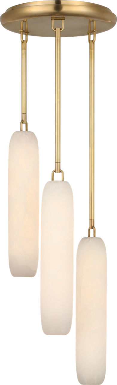 Formosa 3-Light Pendant | Antique-Burnished Brass | Alabaster