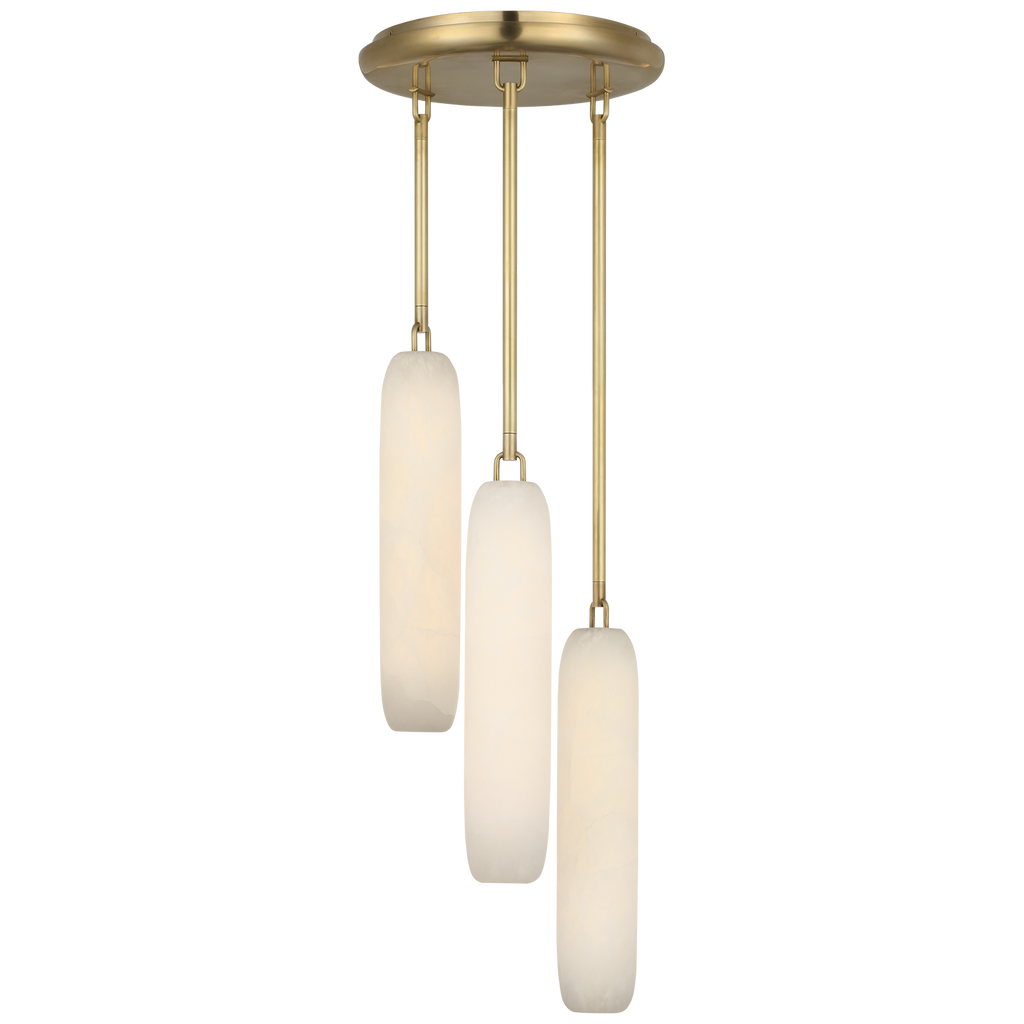 Formosa 3-Light Pendant | Antique-Burnished Brass | Alabaster