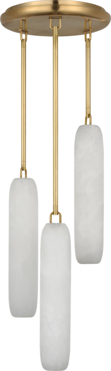 Formosa 3-Light Pendant | Antique-Burnished Brass | Alabaster