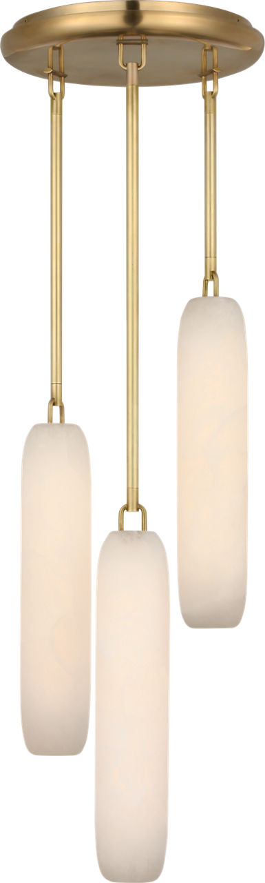 Formosa 3-Light Pendant | Antique-Burnished Brass | Alabaster
