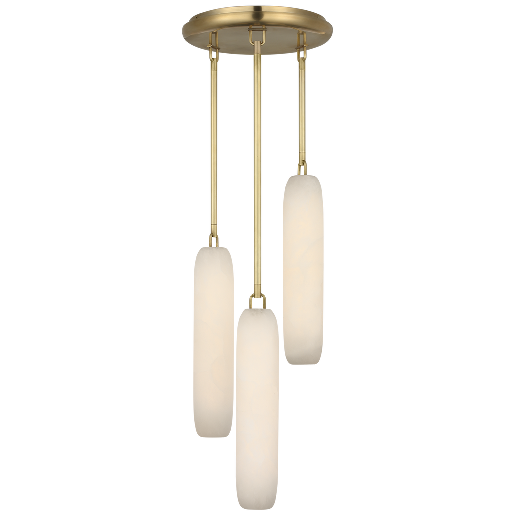 Formosa 3-Light Pendant | Antique-Burnished Brass | Alabaster