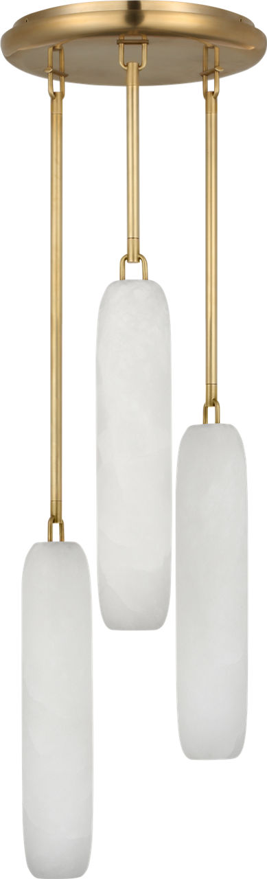 Formosa 3-Light Pendant | Antique-Burnished Brass | Alabaster