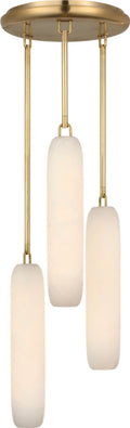 Formosa 3-Light Pendant | Antique-Burnished Brass | Alabaster