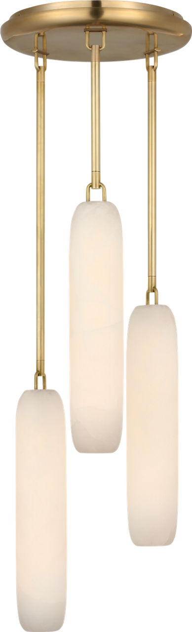 Formosa 3-Light Pendant | Antique-Burnished Brass | Alabaster