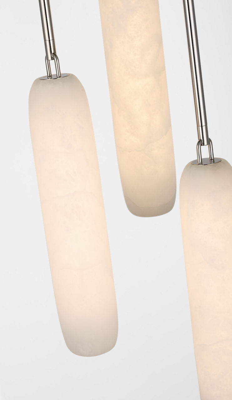 Formosa 3-Light Pendant | Polished Nickel | Alabaster