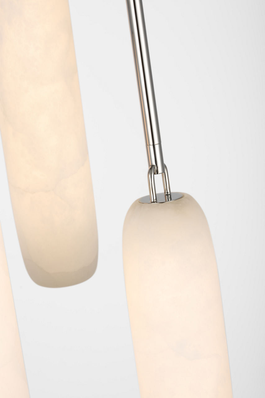 Formosa 3-Light Pendant | Polished Nickel | Alabaster