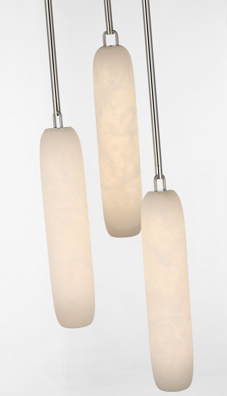 Formosa 3-Light Pendant | Polished Nickel | Alabaster