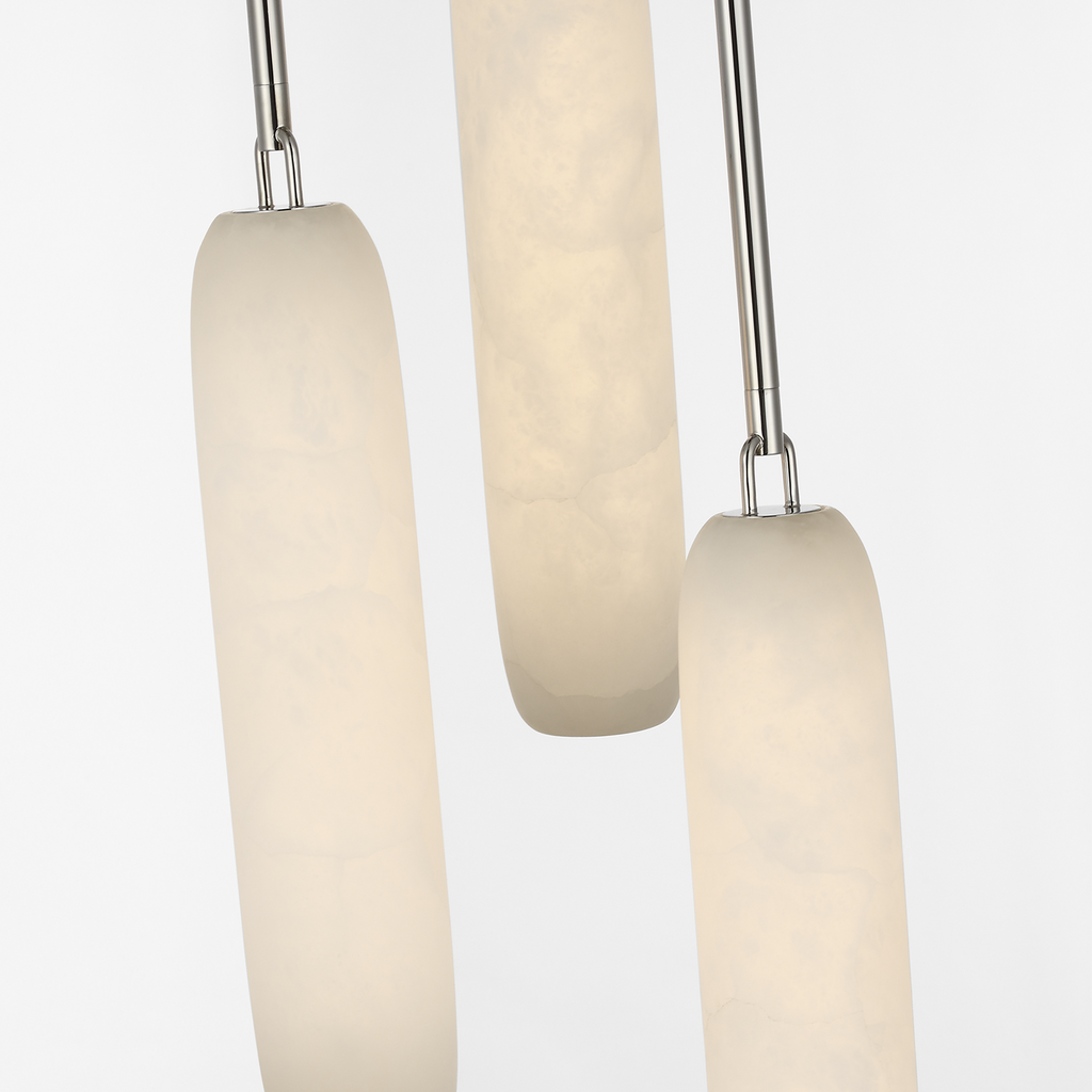 Formosa 3-Light Pendant | Polished Nickel | Alabaster