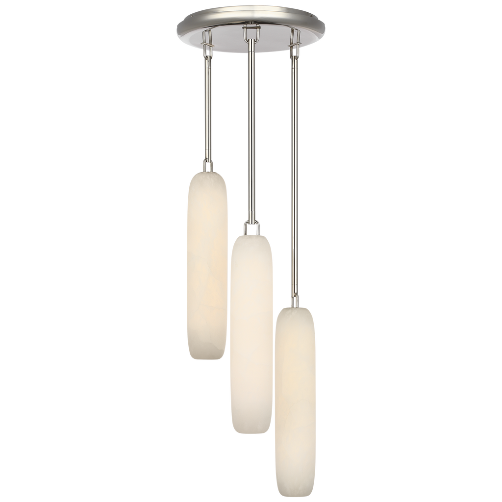 Formosa 3-Light Pendant | Polished Nickel | Alabaster