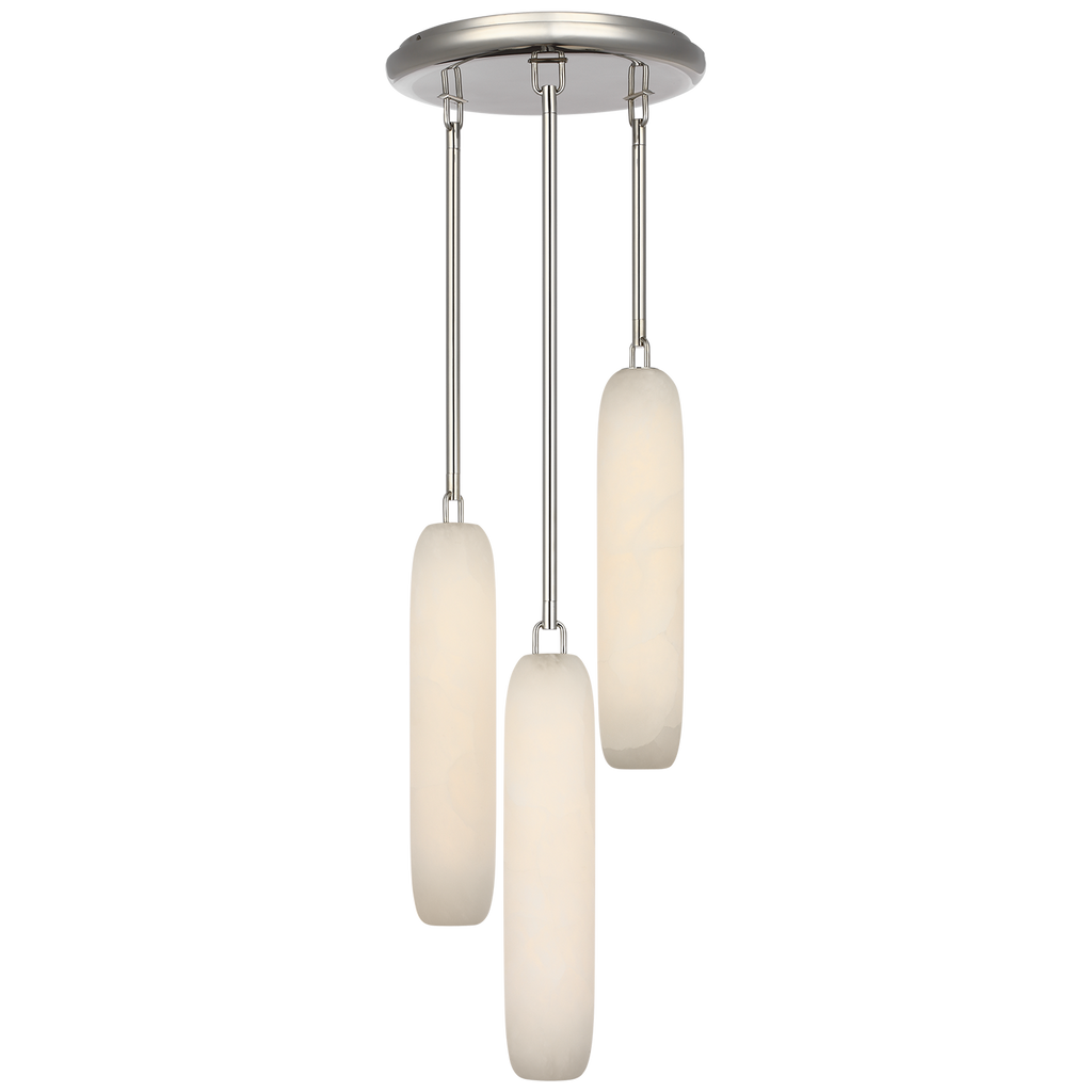 Formosa 3-Light Pendant | Polished Nickel | Alabaster