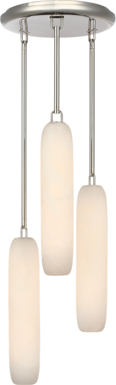 Formosa 3-Light Pendant | Polished Nickel | Alabaster