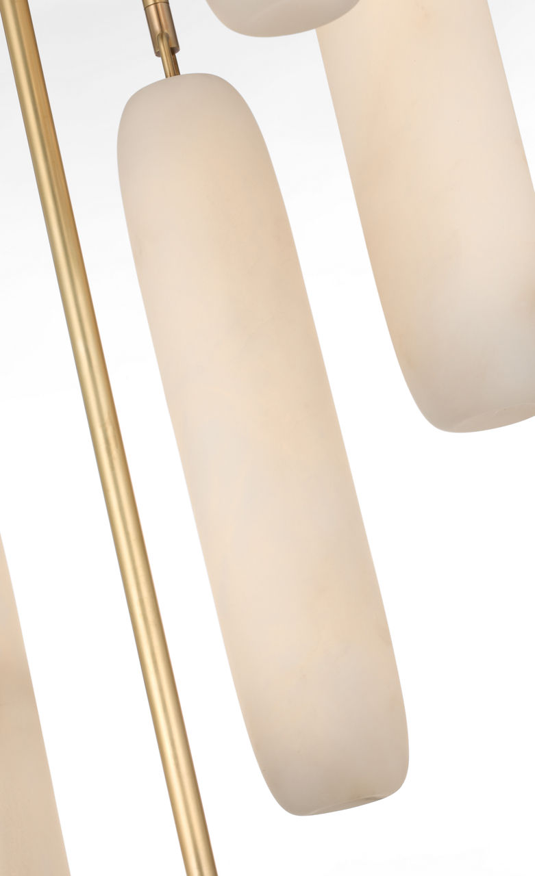 Formosa 7-Light Pendant | Antique-Burnished Brass | Alabaster