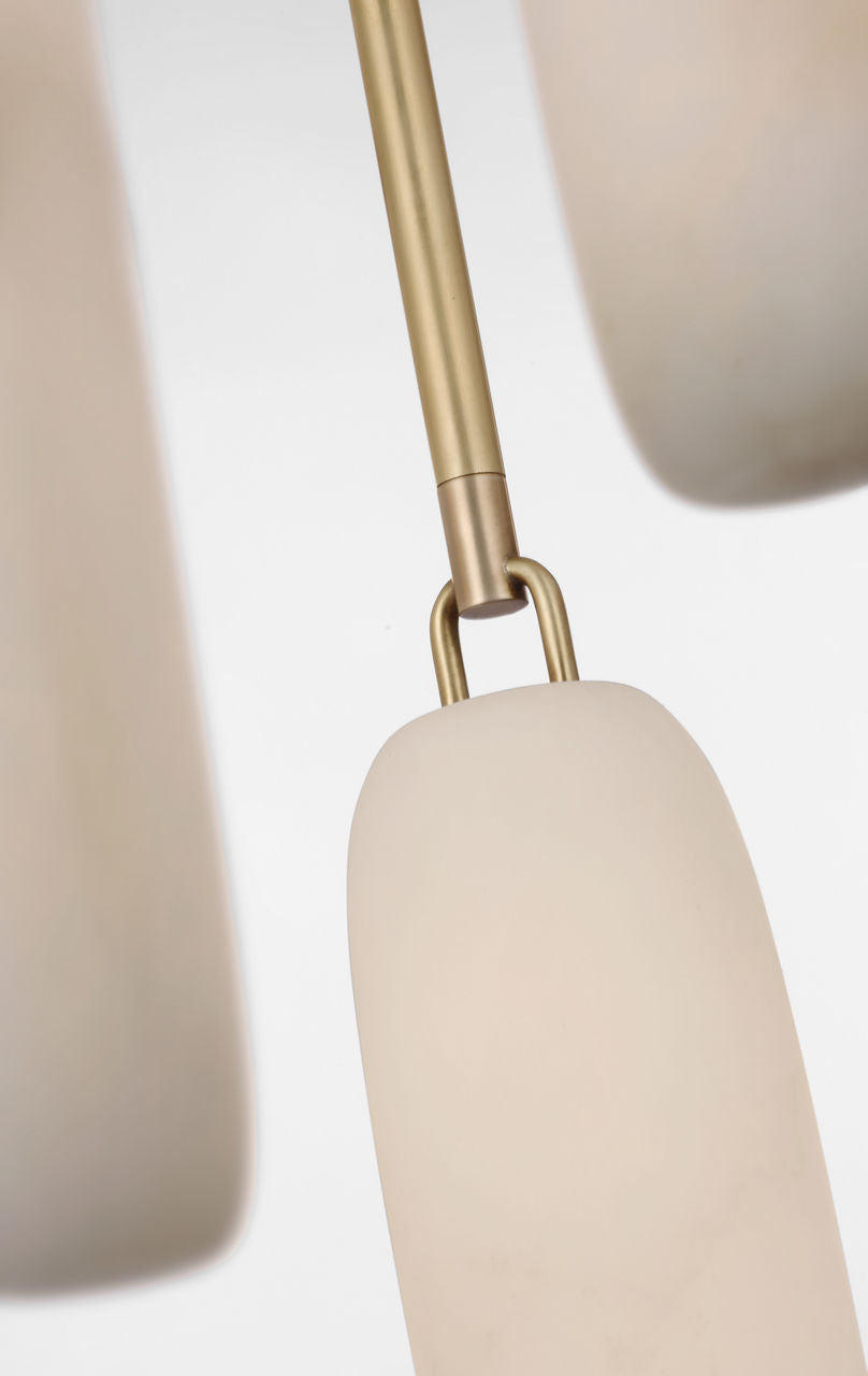 Formosa 7-Light Pendant | Antique-Burnished Brass | Alabaster