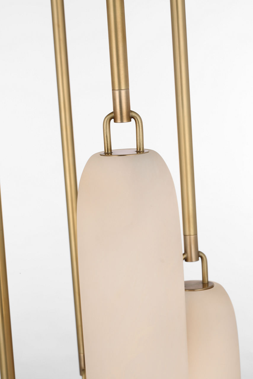 Formosa 7-Light Pendant | Antique-Burnished Brass | Alabaster