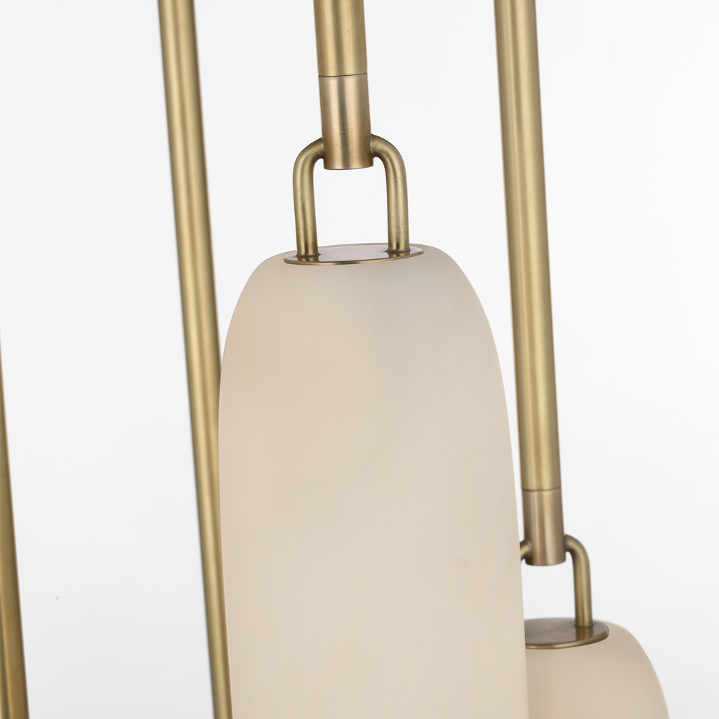 Formosa 7-Light Pendant | Antique-Burnished Brass | Alabaster