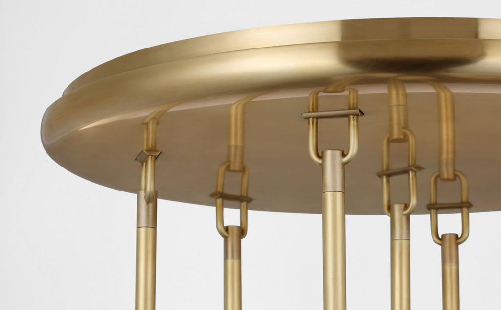 Formosa 7-Light Pendant | Antique-Burnished Brass | Alabaster