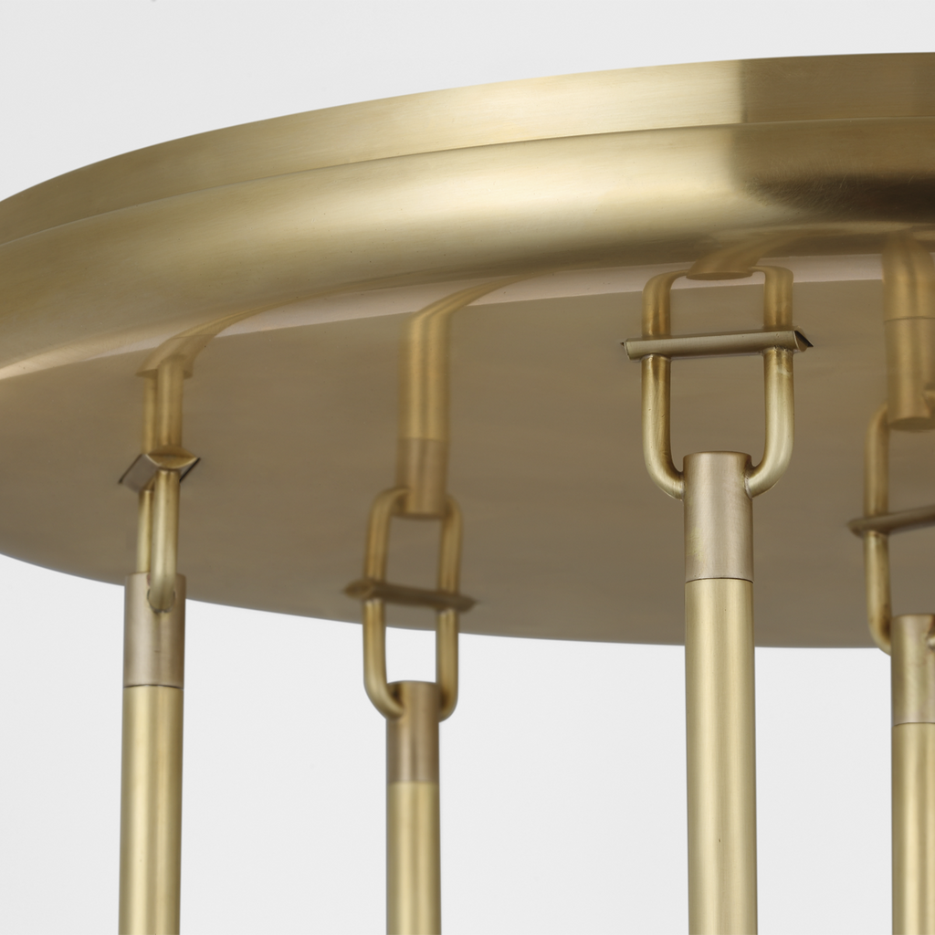 Formosa 7-Light Pendant | Antique-Burnished Brass | Alabaster