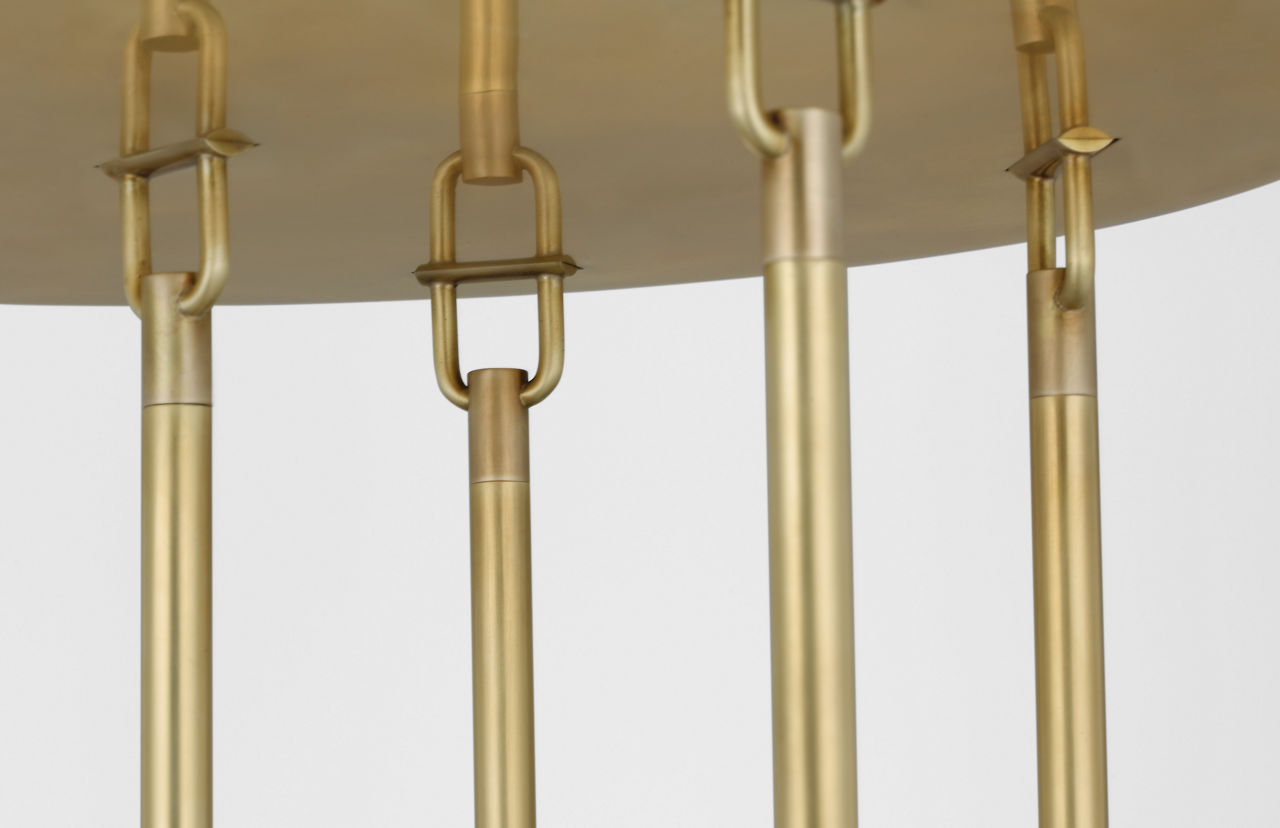 Formosa 7-Light Pendant | Antique-Burnished Brass | Alabaster