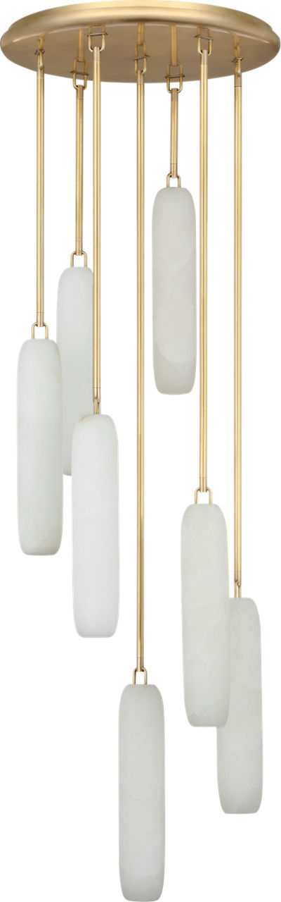 Formosa 7-Light Pendant | Antique-Burnished Brass | Alabaster