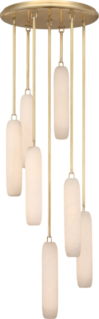 Formosa 7-Light Pendant | Antique-Burnished Brass | Alabaster