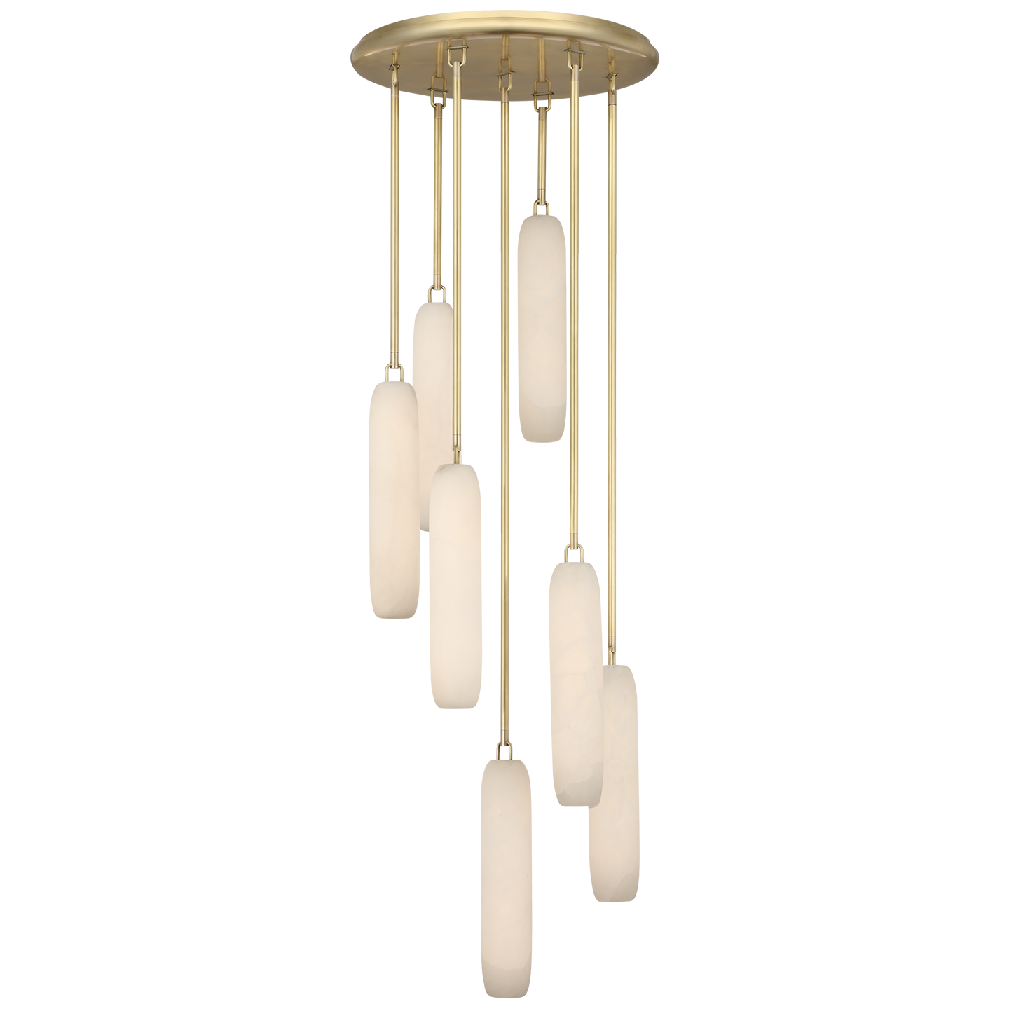 Formosa 7-Light Pendant | Antique-Burnished Brass | Alabaster
