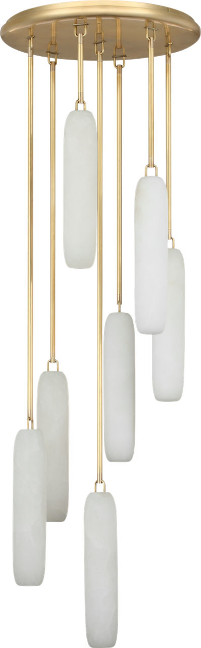 Formosa 7-Light Pendant | Antique-Burnished Brass | Alabaster