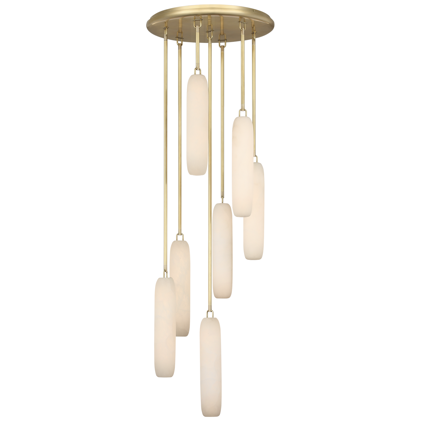 Formosa 7-Light Pendant | Antique-Burnished Brass | Alabaster