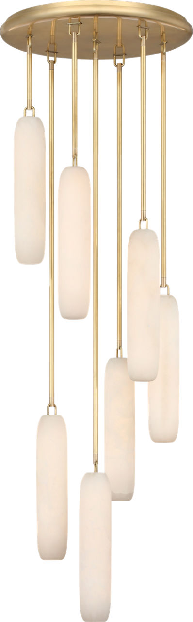 Formosa 7-Light Pendant | Antique-Burnished Brass | Alabaster