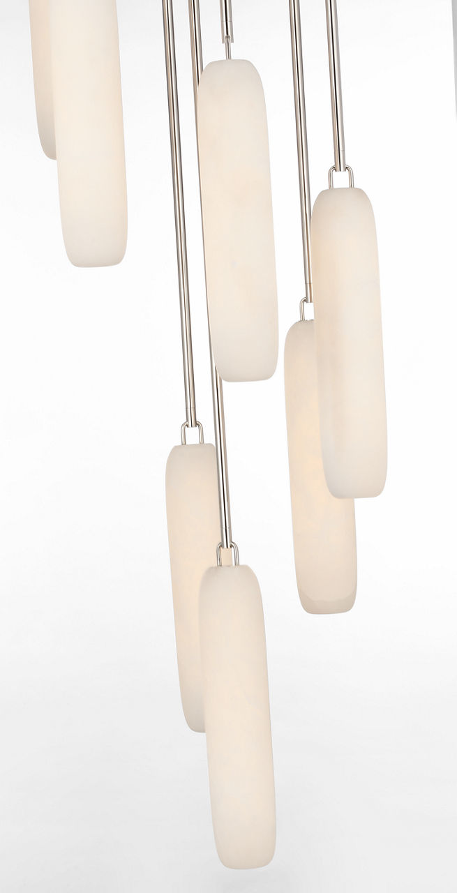 Formosa 7-Light Pendant | Polished Nickel | Alabaster