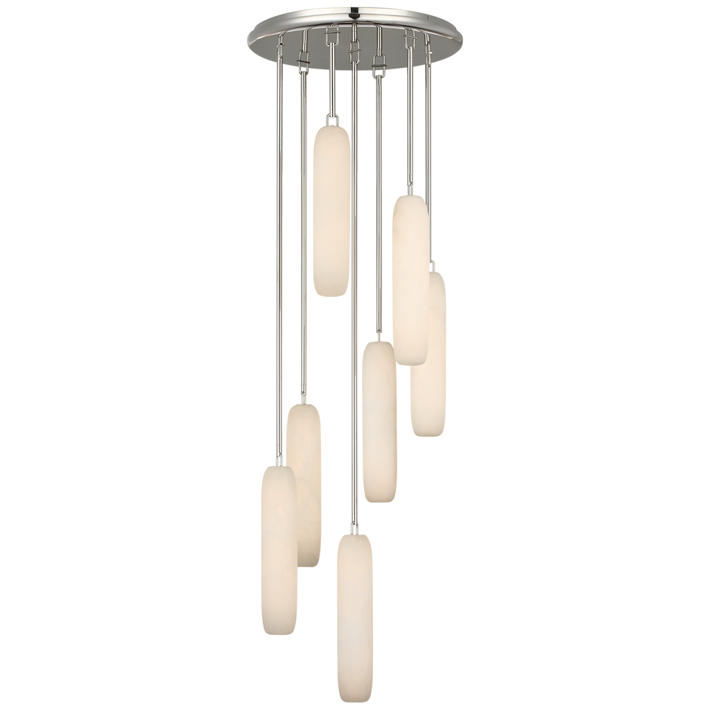 Formosa 7-Light Pendant | Polished Nickel | Alabaster