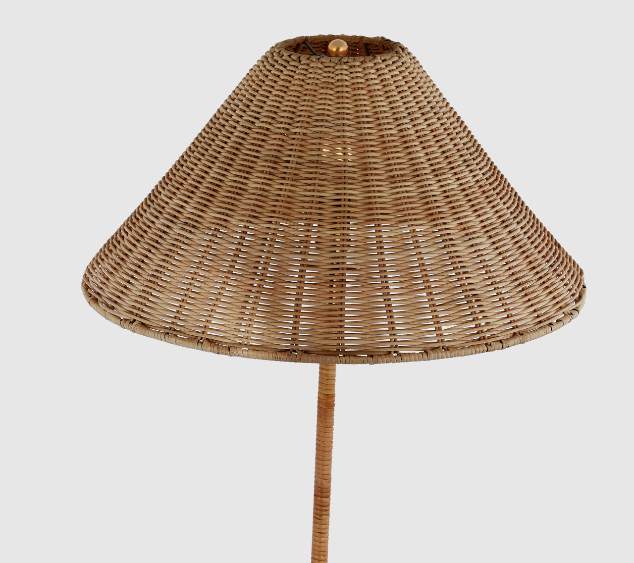 Wimberley Medium Wrapped Floor Lamp | Soft Brass | Natural Wicker Shade
