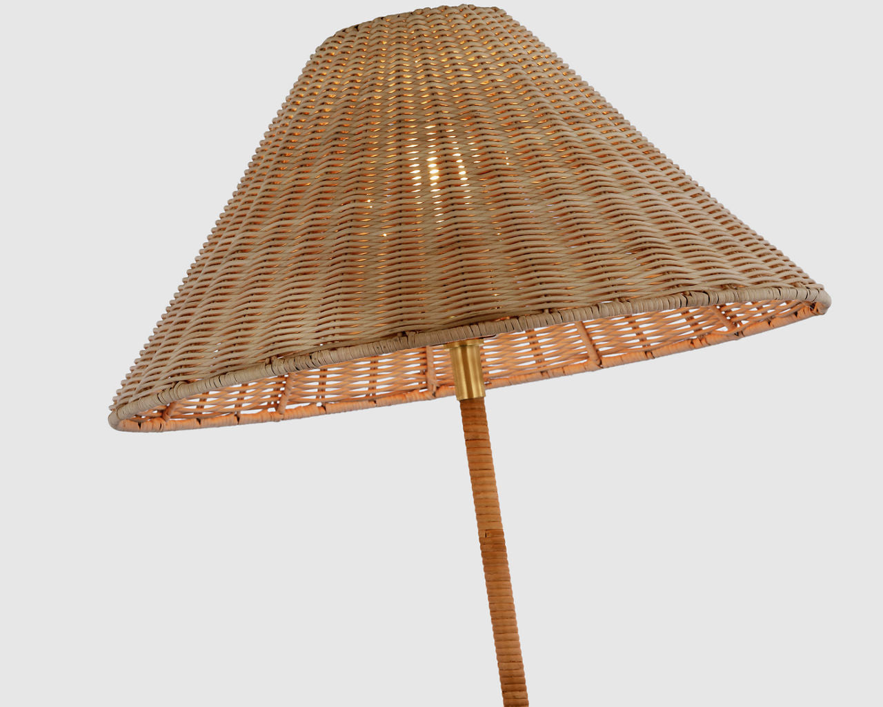 Wimberley Medium Wrapped Floor Lamp | Soft Brass | Natural Wicker Shade