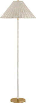 Wimberley Medium Wrapped Floor Lamp | Soft Brass | White Wicker Shade