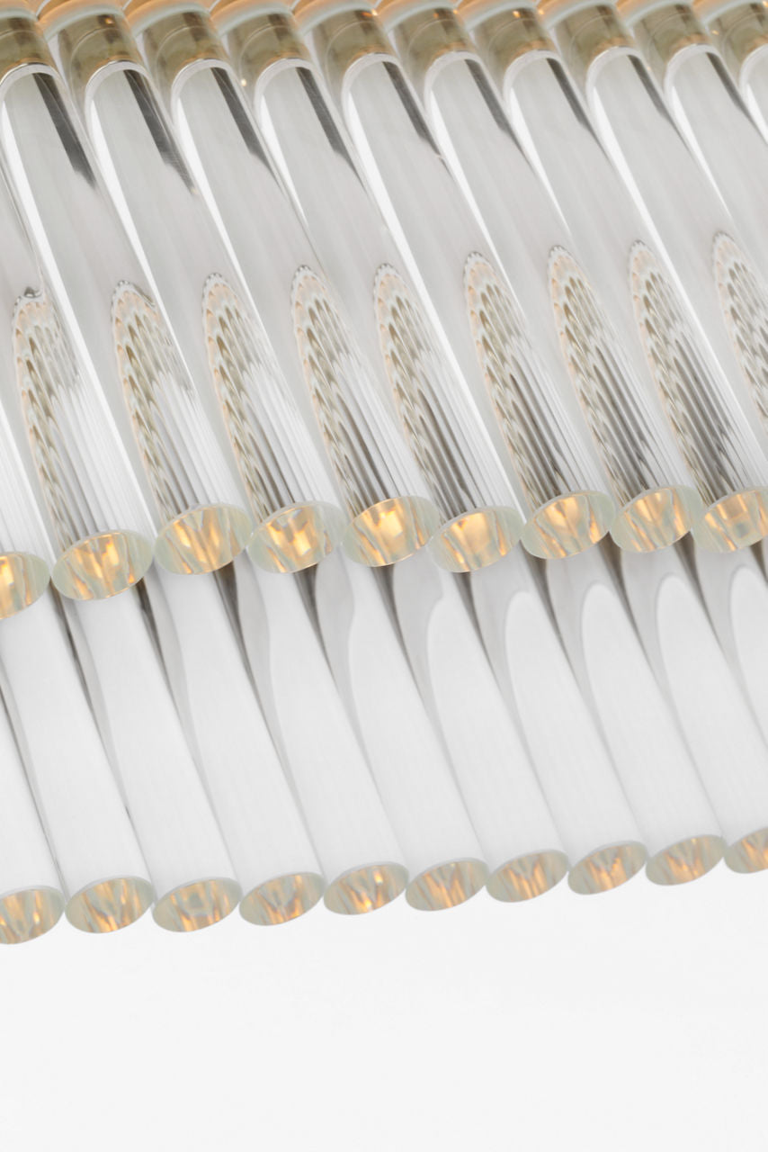 Menil 24" Linear Sconce | Polished Nickel | Crystal Rods