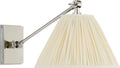 Wimberley Single Library Wall Light | Polished Nickel | Silk Pleated Shade
