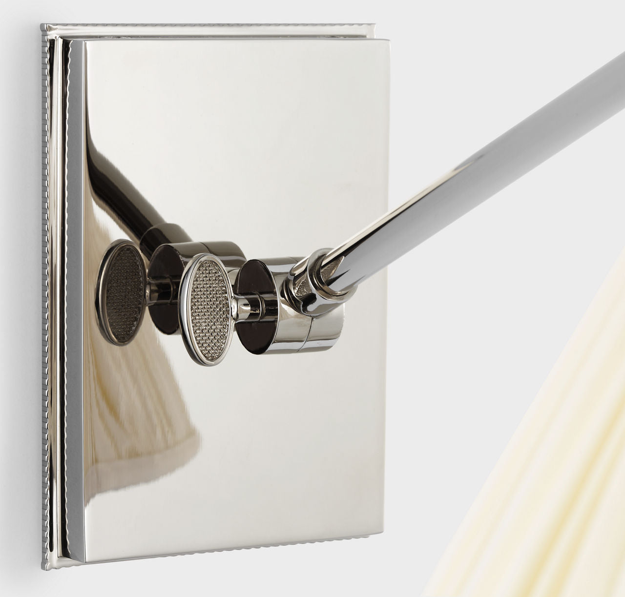 Wimberley Single Library Wall Light | Polished Nickel | Silk Pleated Shade