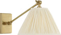 Wimberley Single Library Wall Light | Soft Brass | Silk Pleated Shade