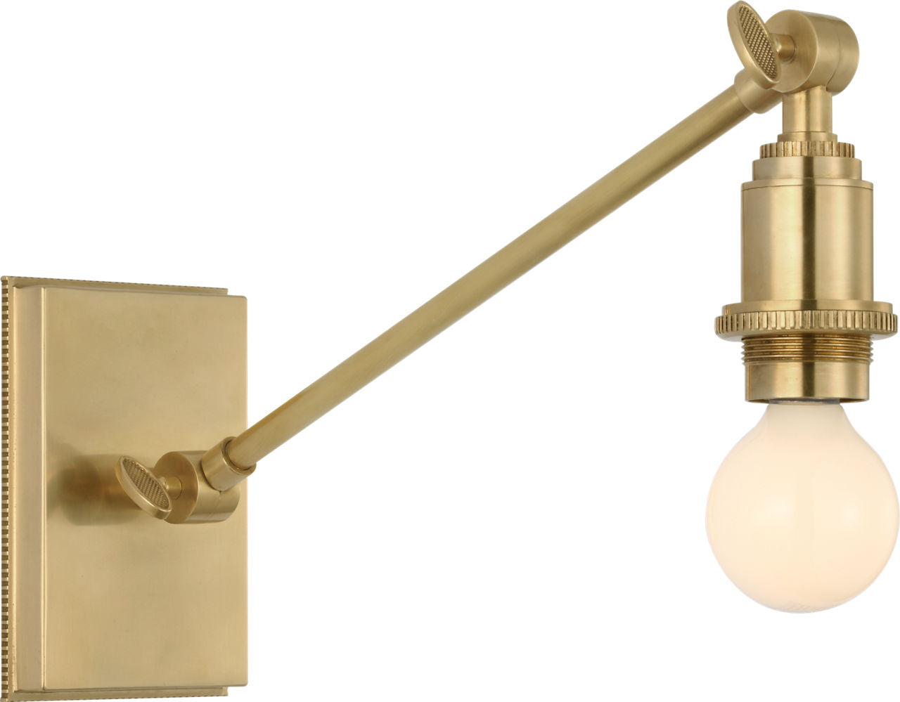 Wimberley Single Library Wall Light | Soft Brass | Silk Pleated Shade