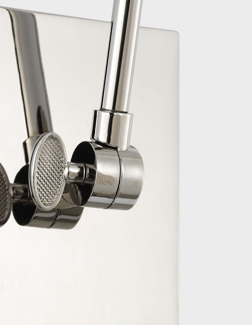 Wimberley Double Library Wall Light | Polished Nickel | Silk Pleated Shade