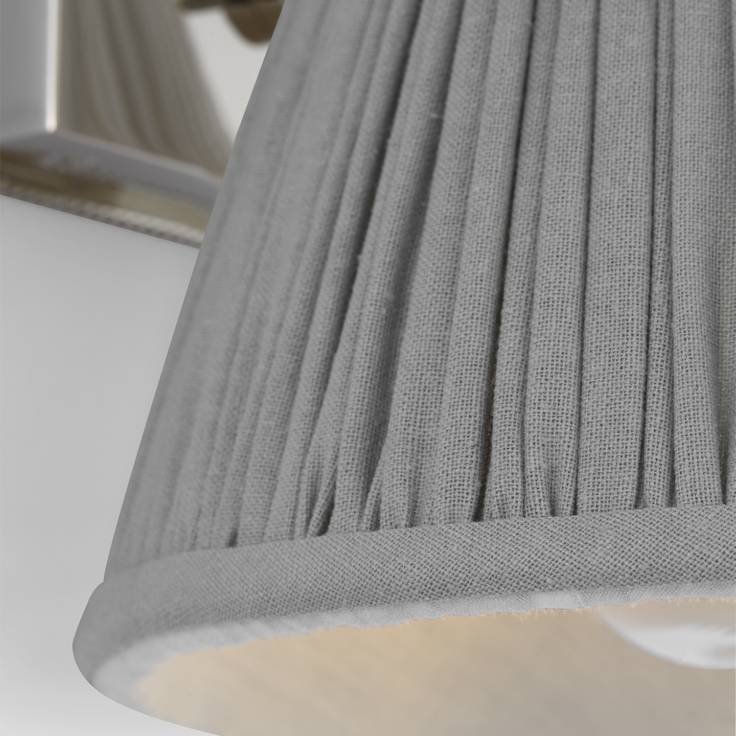 Wimberley Bedside Wall Light | Polished Nickel | Blue Linen Pleated Shade