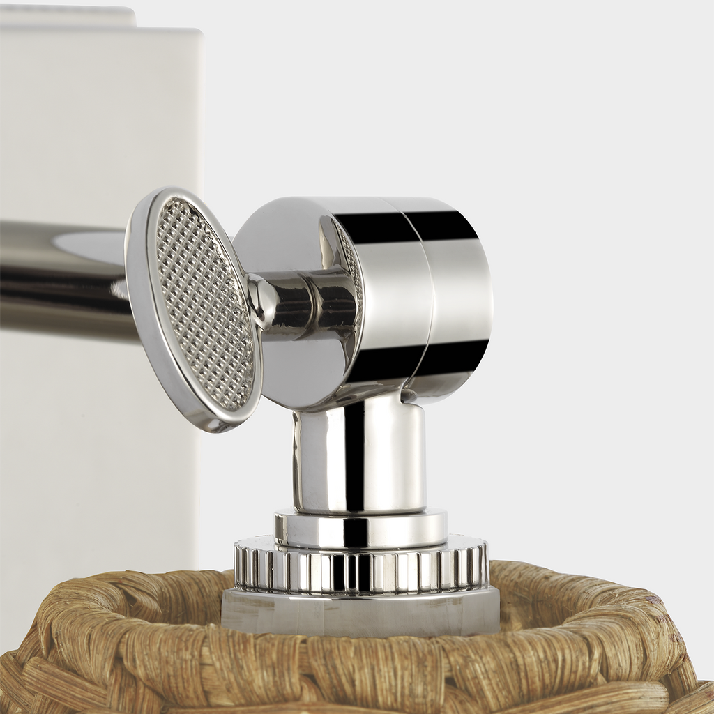 Wimberley Bedside Wall Light | Polished Nickel | Natural Wicker Shade